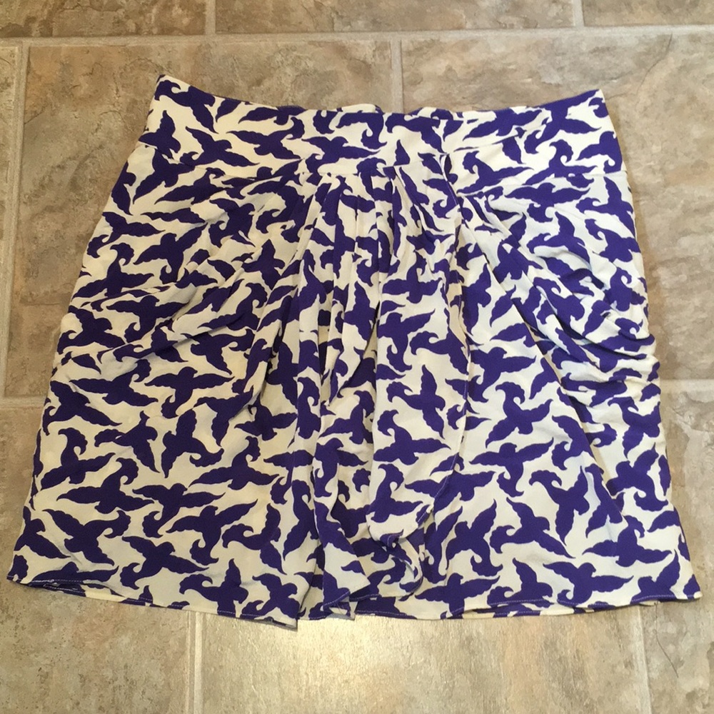 Anthropologie Leifsdottir Purple Swallow Skirt